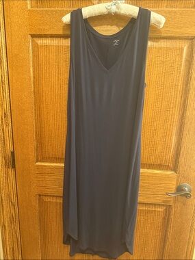 Daily Ritual Navy V Neck  Stretch  Midi Dress XL